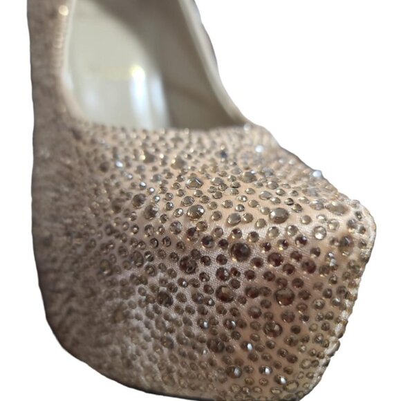 Authentic Christian Louboutin Gold Strass Daffodile Crystals Platform Heels 36/6 - Picture 12 of 14